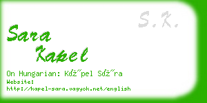 sara kapel business card